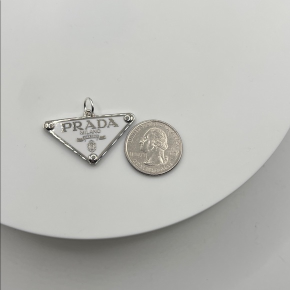 905. Prada Silver Triangle Charm - Picture 2 of 4